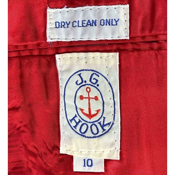 Vintage JG Hook Blazer Jacket Coat Women's 10 Red Gold Anchor Buttons Nautical - Picture 6 of 10